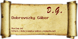 Dobrovszky Gábor névjegykártya