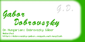 gabor dobrovszky business card