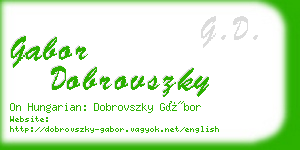 gabor dobrovszky business card